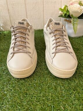 P448 John Low Top Sneaker white womens size 42 US 10 new